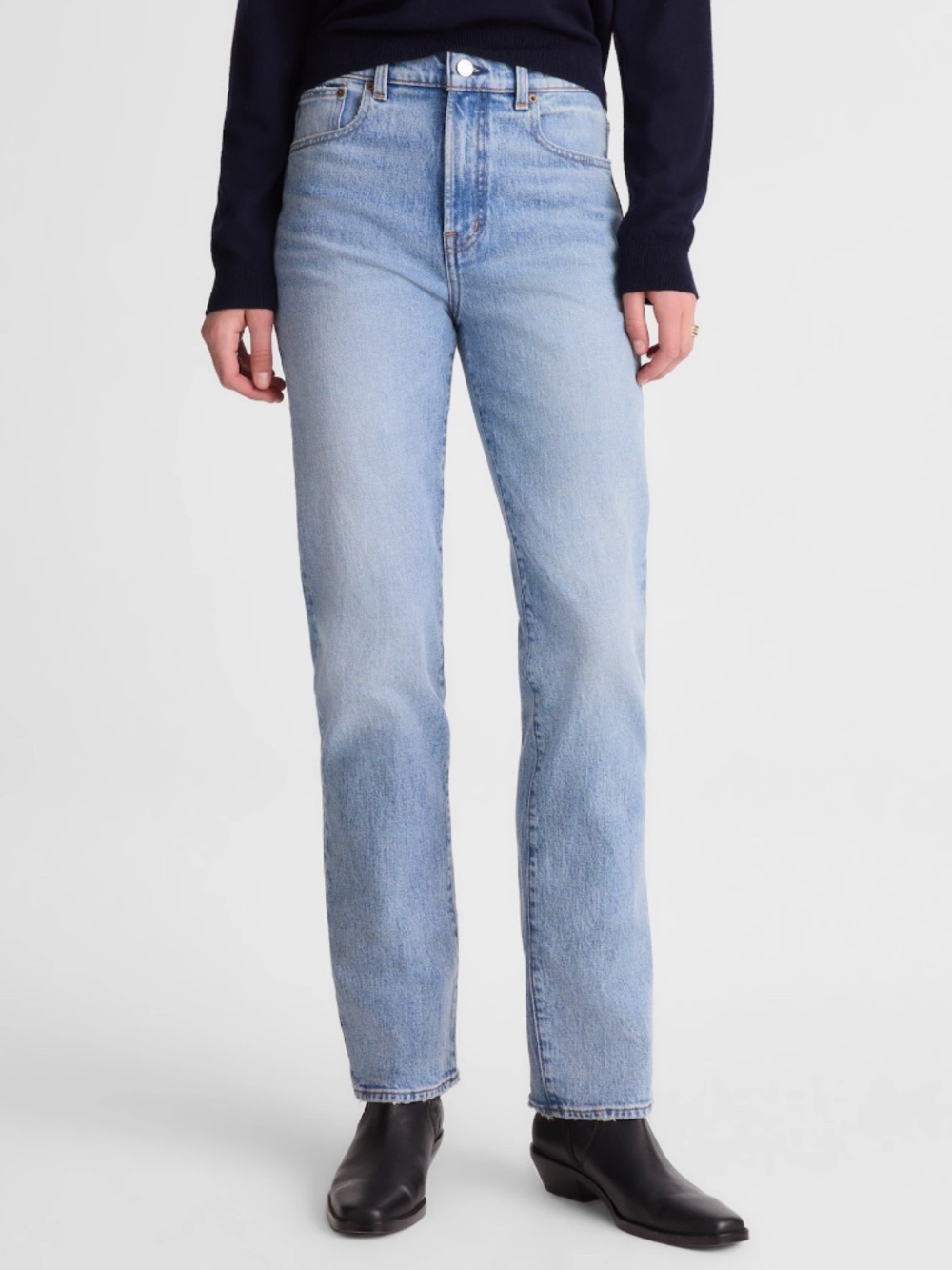 Madewell Longline Straight Jean Raebrook Wash Comfort Stretch Size 33